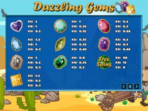 Dazzling Gems paytable3